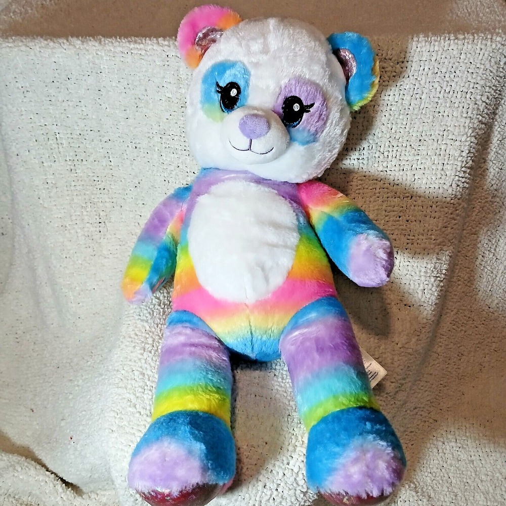 Build A Bear Rainbow Friends 16" PANDA Bear Plush Glitter Eye Stuffed Animal BAB